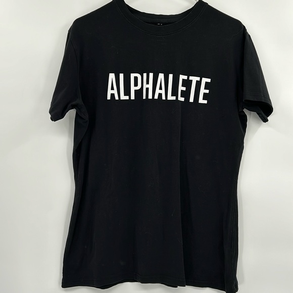 Alphalete Other - Alphalete Mens Short Sleeve T Shirt Size Medium Black White Workout Spellout Gym